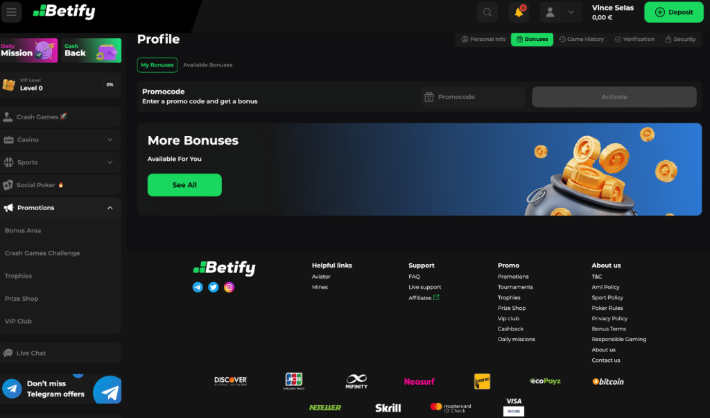 Betify jeu casino